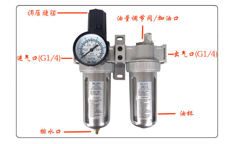 台湾 正宗百灵气动二联件 SFC-200 油水分离器 空压机过滤器