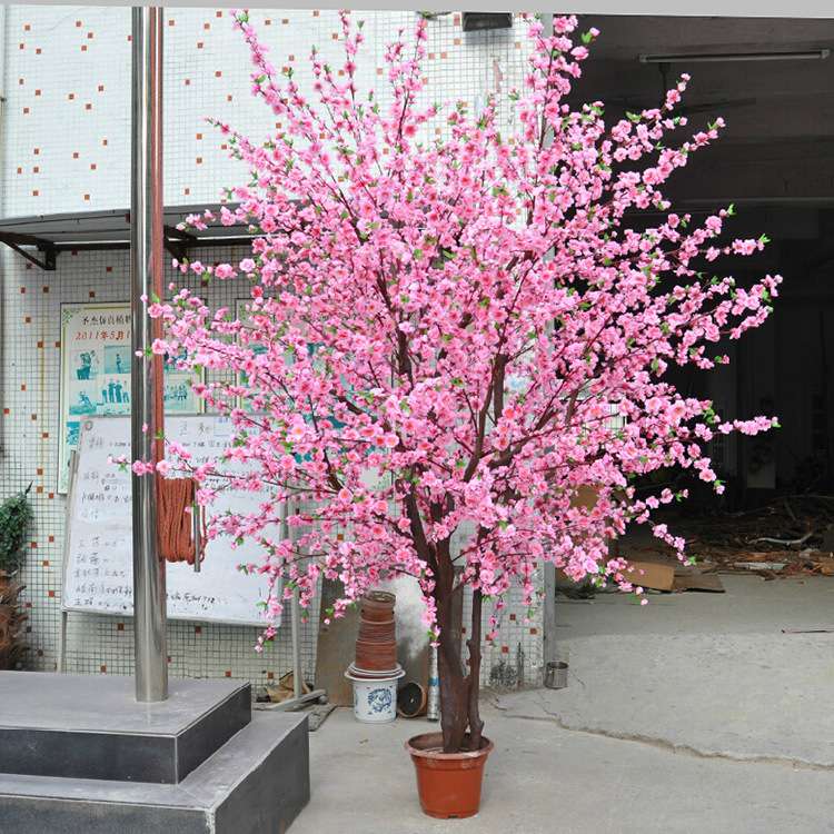 仿真桃花树假桃树仿真花客厅商场婚庆展会装饰落地假树厂家直销