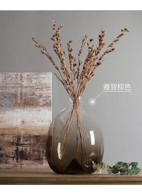 新款 手工吹制大肚子玻璃花瓶 玻璃淡彩渐变透明水培 创意细口插