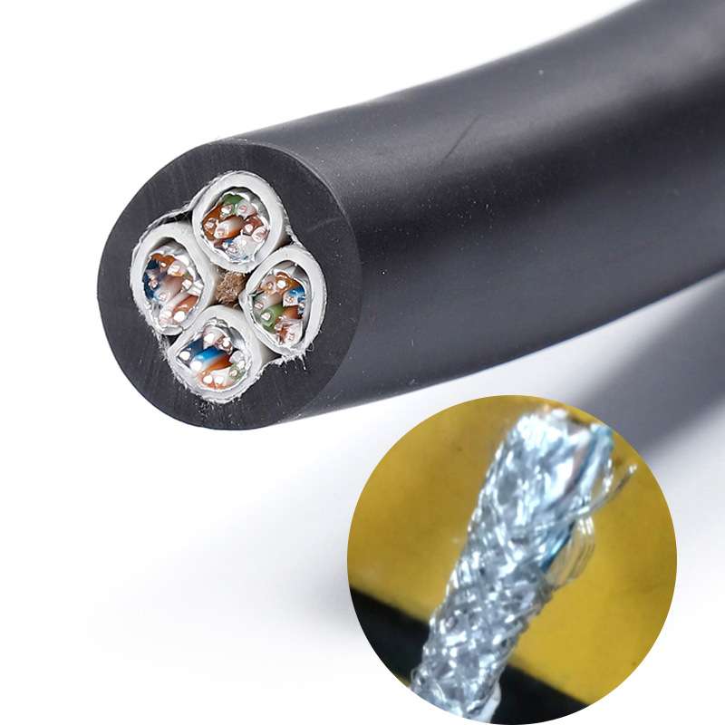 4路Cat6带屏蔽网线 RJ45跳线以太网蛇形演出舞台音视频网络控制线