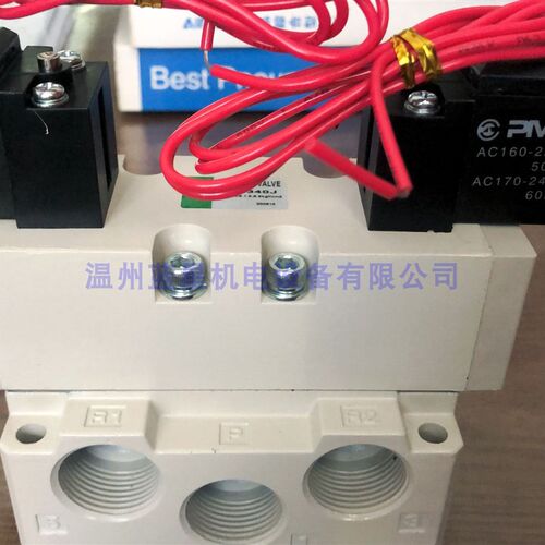 韩国PMC中泄式三位五通阀PS340J(24V或220V)
