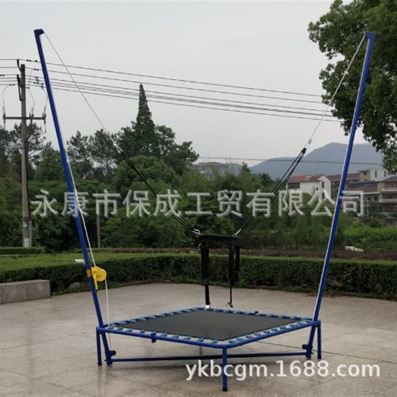 手摇带灯带电瓶方型游乐场儿童蹦极床大型户外摆摊蹦床.成人跳跳