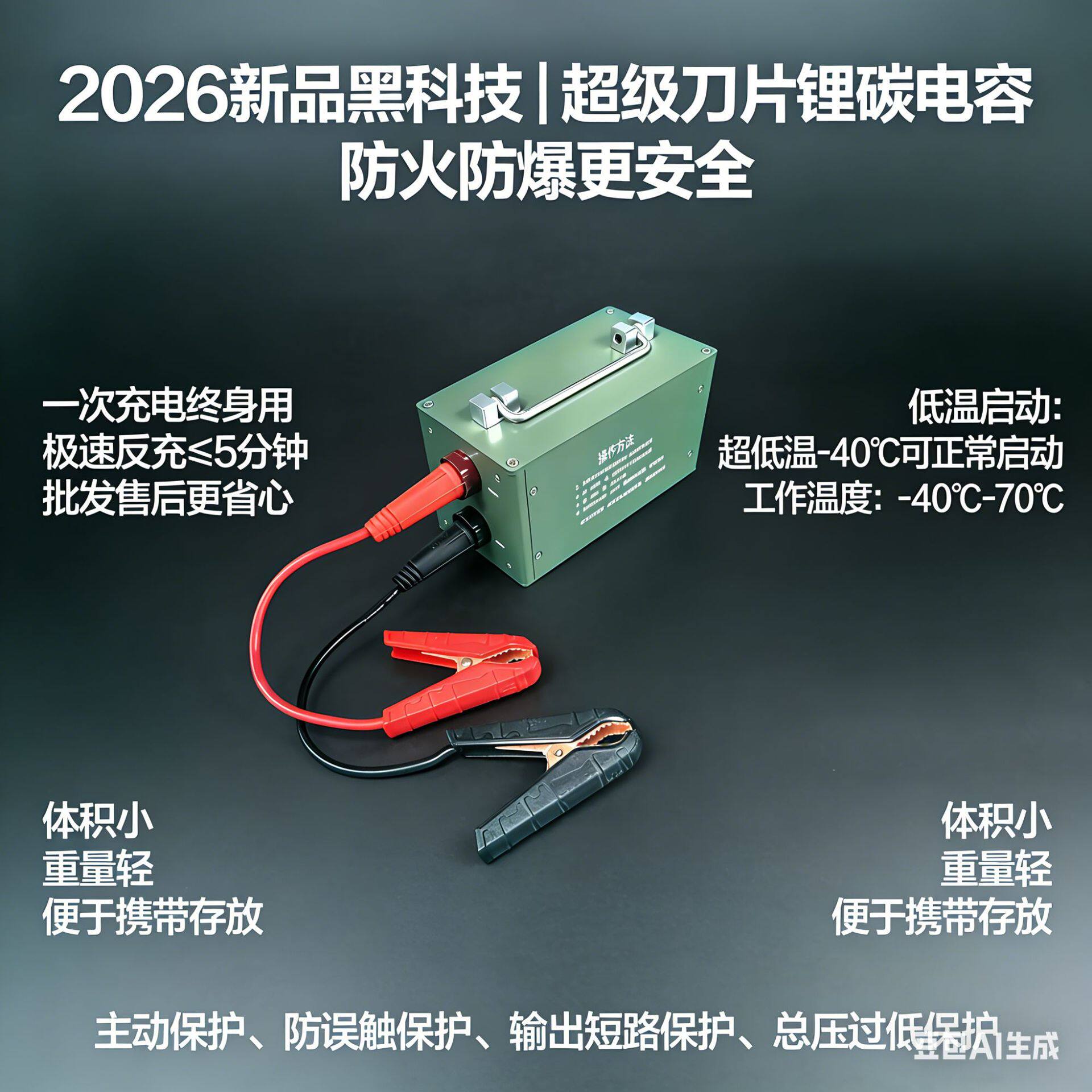新款超级刀片锂碳电容12V24V车载应急启动器厂家直销体积小重量轻
