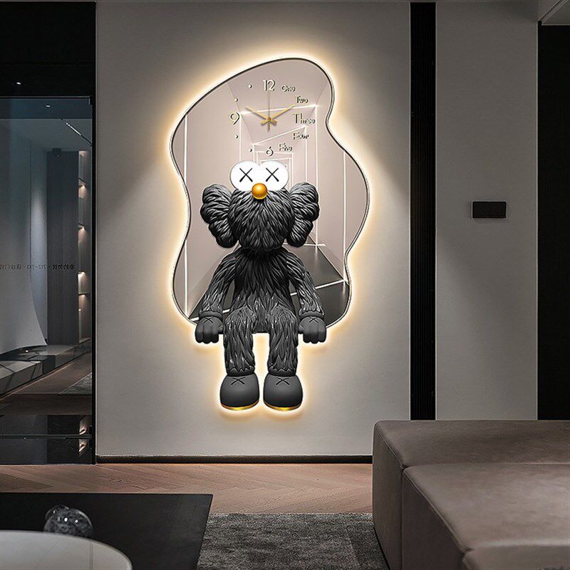 现代轻奢ledh氛围灯精雕画入户玄关走廊带灯装饰画卡通儿童房挂画