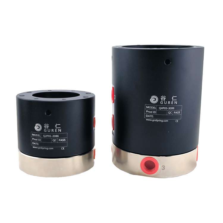 气动滑环360度旋转接气接头4通道中空过孔精密气液电动机组合气电