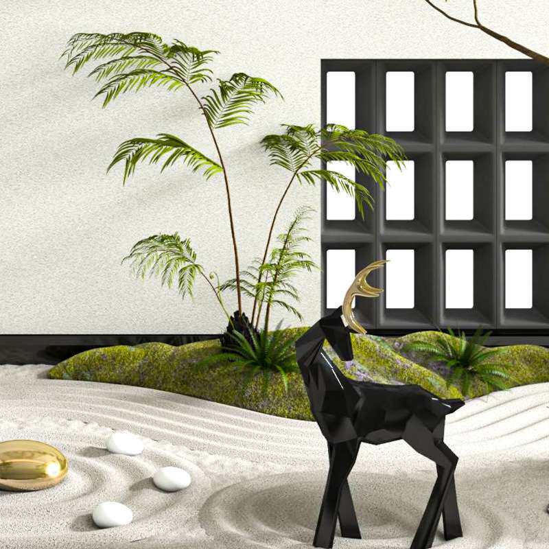 仿真绿植造景别墅室内软装设计搭配装饰大型假树落地盆栽仿生植物