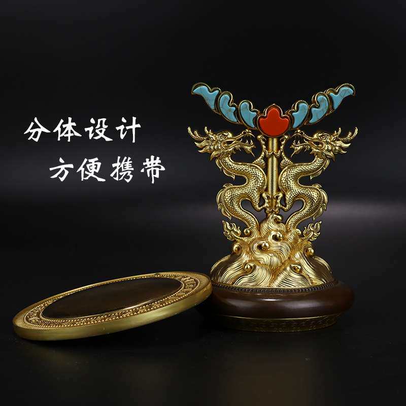 慧宝准提镜B款铜准提菩萨镜坛随身唐密藏密宗供修吉祥摆件