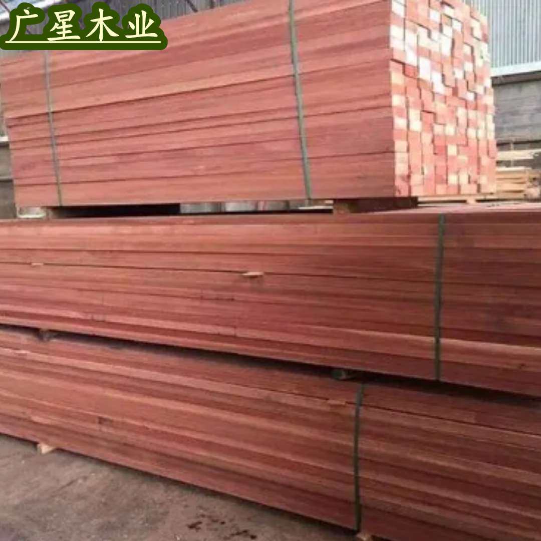 广星木业现货 红菠萝格防腐木地板户外实木庭院栈道用防腐木