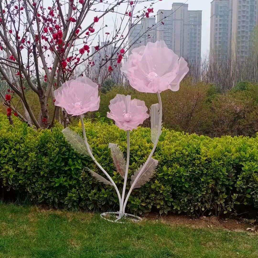 新款婚庆道具路引花婚礼舞台布置装饰橱窗纸花真丝纱花成品丝网花