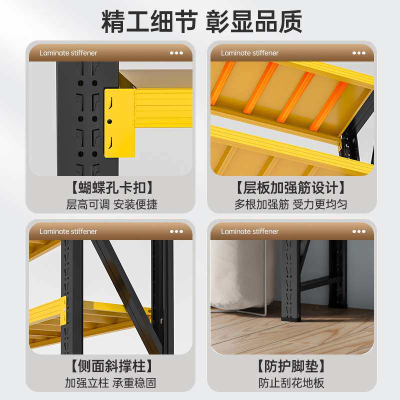 货架家用多层置物架卧室物品收纳架超市快递展示架五金工具储物架