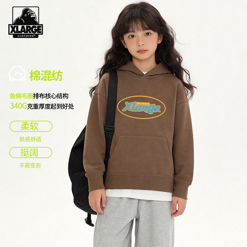 XLARGE男女中大童连帽卫衣图片