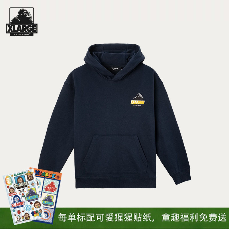 XLARGE连帽套头卫衣中大童外套图片