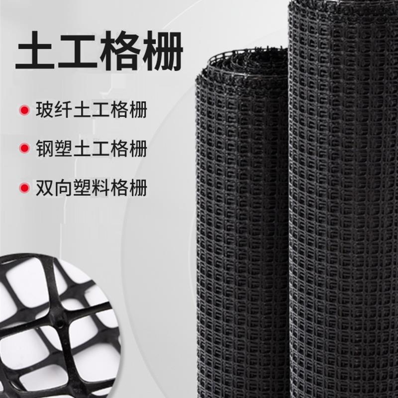 土工格栅单双向玻纤路基护坡钢塑路面防裂网养鸡围栏塑料网养殖网
