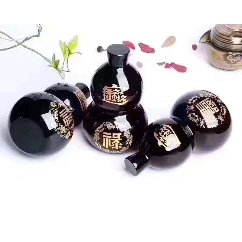 矿宝水晶工 厂 天然福 禄 寿黑曜石摆件 家居办公室风水摆饰