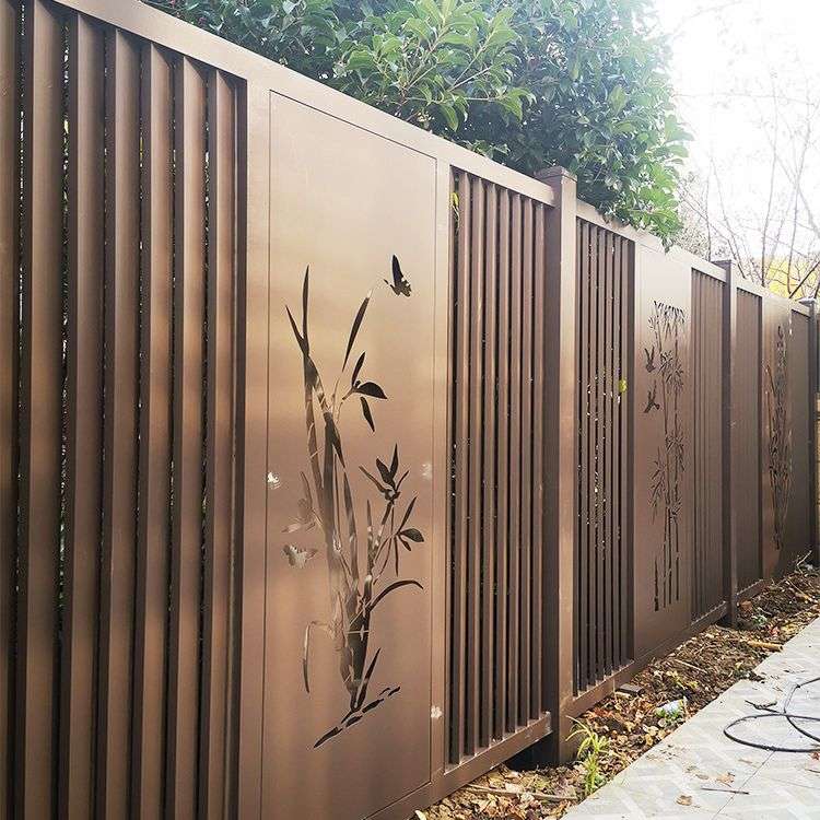 新中式铝艺护栏 新型围栏 别墅围墙栏小区铝合金栏杆庭院门铝栅栏