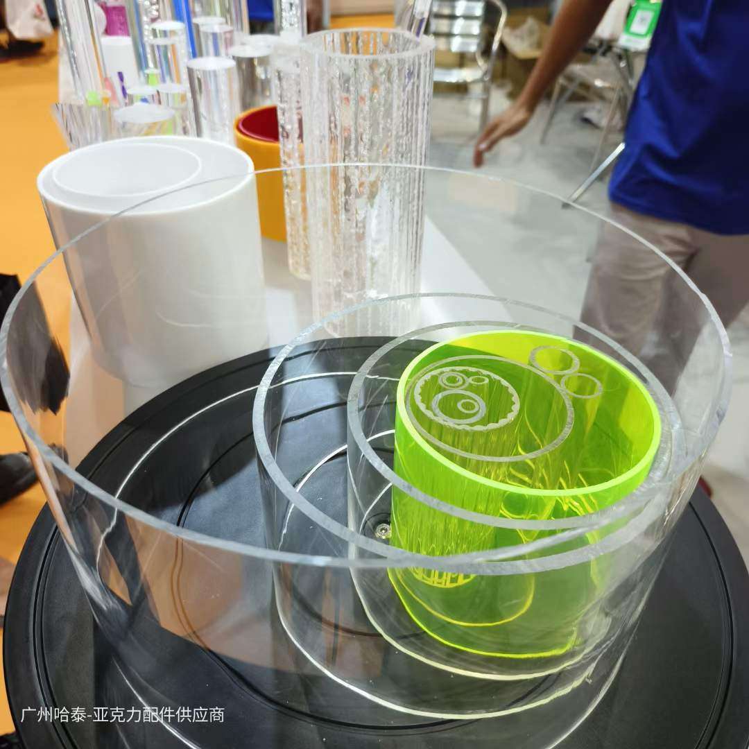 哈泰批量压克力有机玻璃透明乳白塑料挤出圆管大直径亚克力空心管