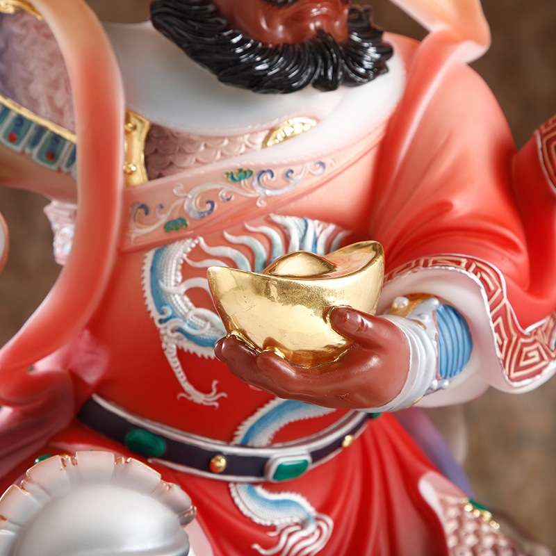 厂家直供汉白玉赵公明骑虎武财神五路财神赵公明神像客厅摆件