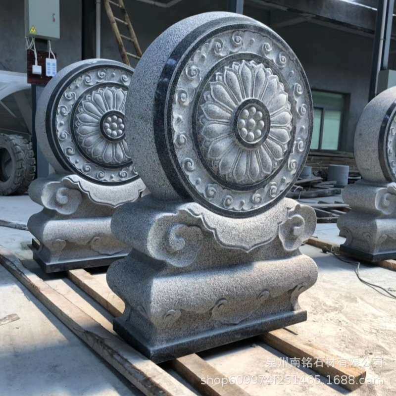 惠安石雕门墩抱鼓石一对汉白玉祠堂门前小象石鼓石头门蹲石摆件