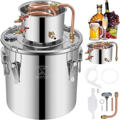 跨境货源现货亚马逊不锈钢蒸馏密封桶家用酿酒设备Alcohol Still