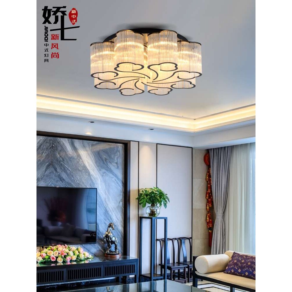 新中式吸顶灯客厅灯水晶灯现代简约轻奢大气祥云家用中国风灯具