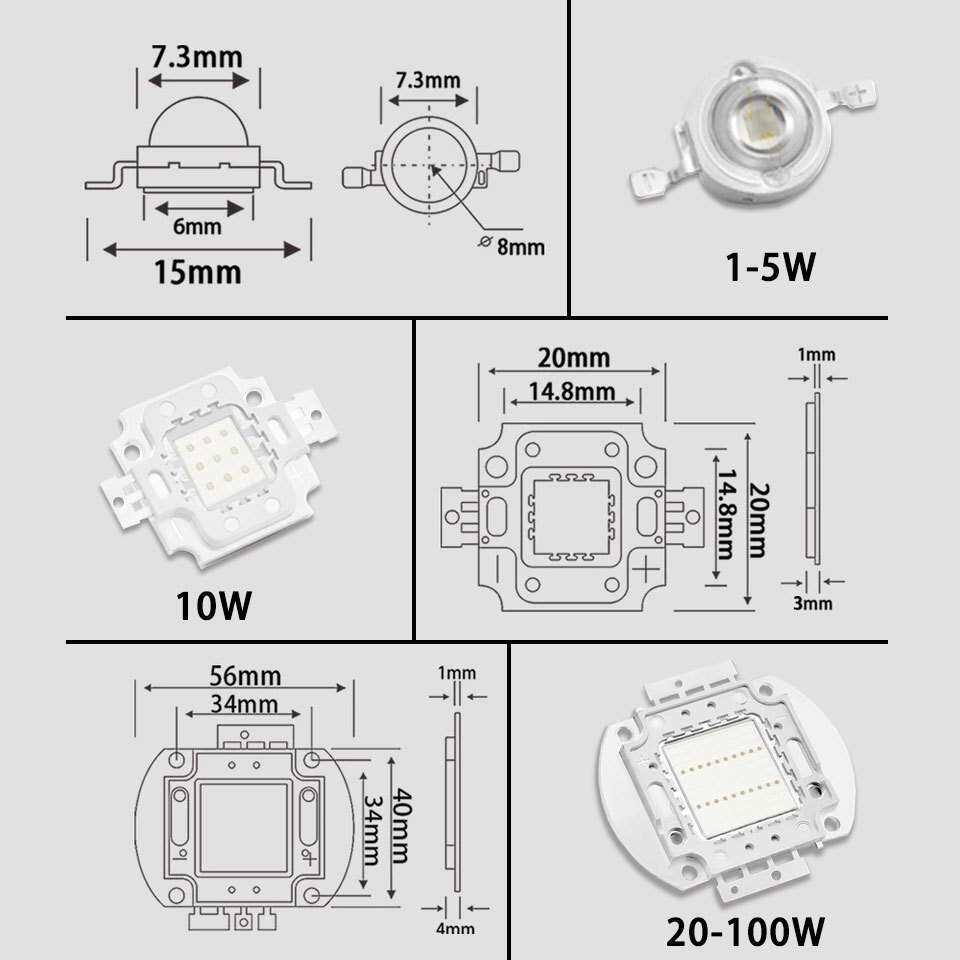100W大功率集成绿光LED灯珠 45MIL芯片双金线铜支架 草坪照明灯芯