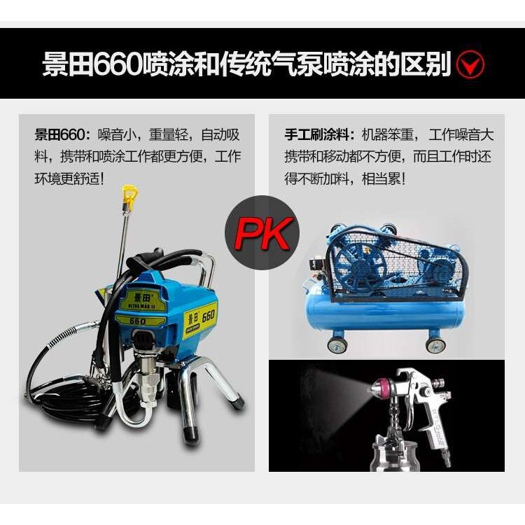 景田660高压无气喷涂机家装乳胶漆油漆内外墙涂料专用喷漆机器