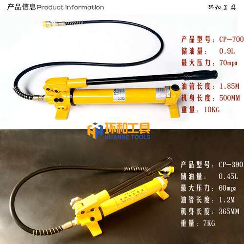 CP180/390/700液压手动泵 单作用小型油压泵带压力表供油油缸直销