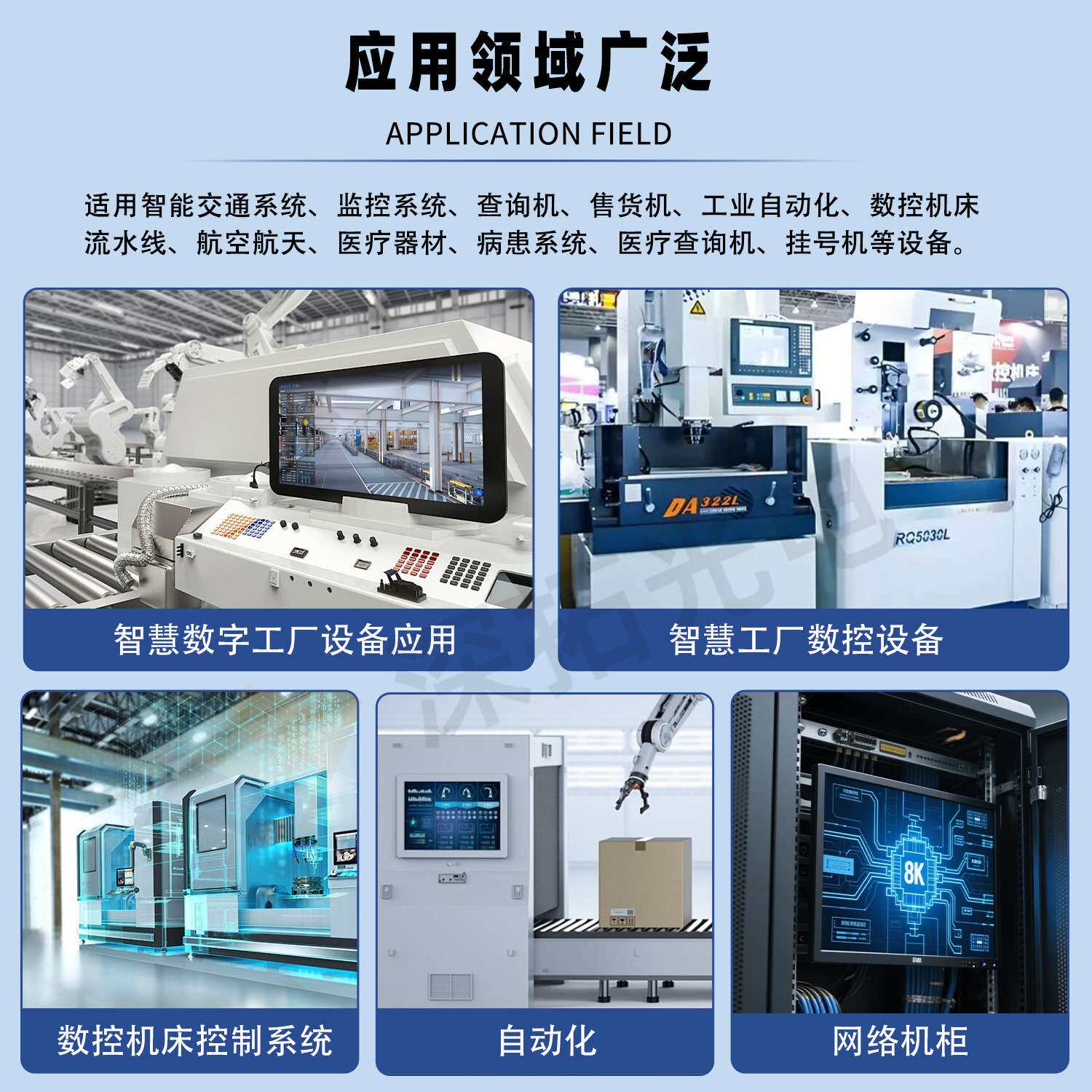 7英寸显示器壁挂式1024*600分辨率铝合金外壳高清显示触控显示器