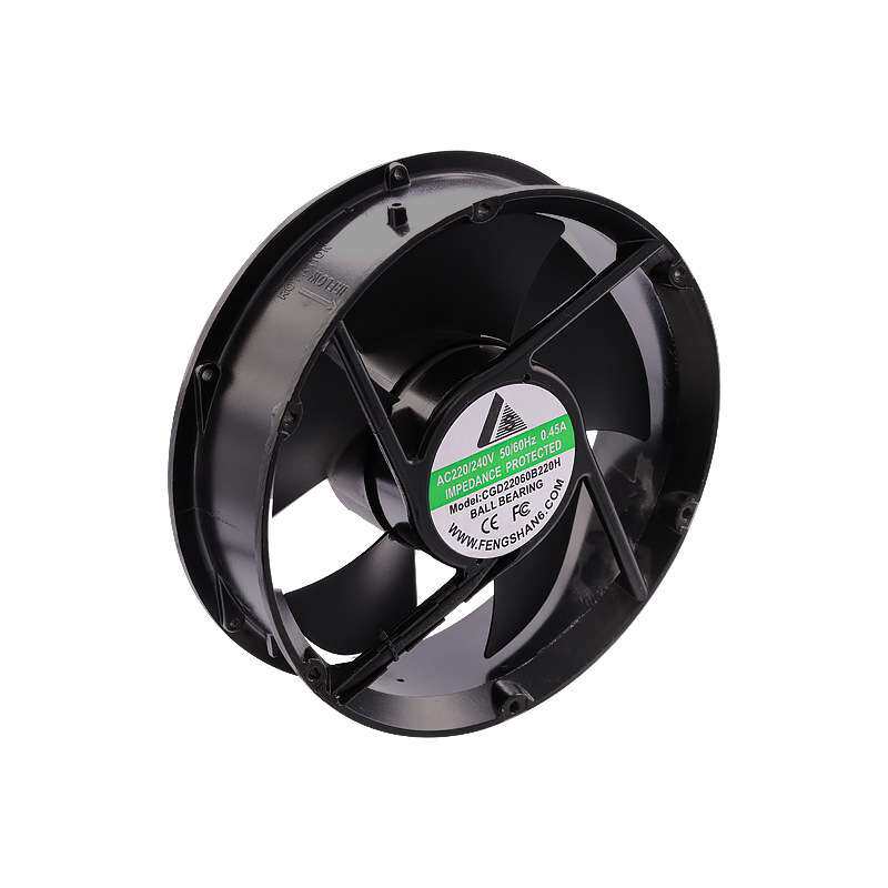 铝框铝叶22060散热工业风扇220V2400冷却静音涡轮排气AC金属风扇