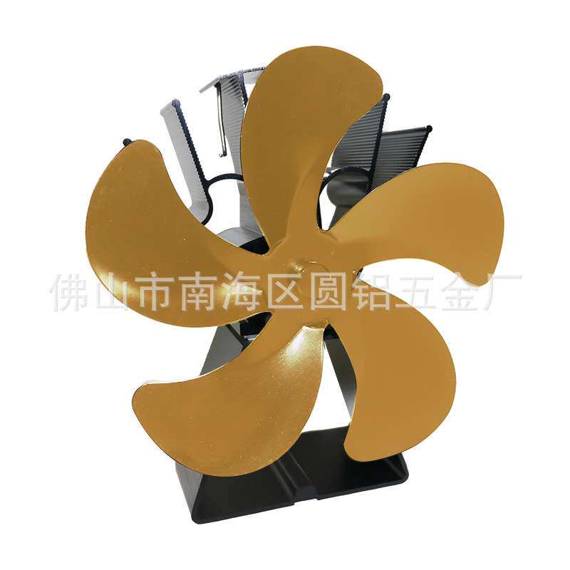 新款梯形底座5叶欧美热动力壁炉风扇 冰钓和野营取暖循环热风扇