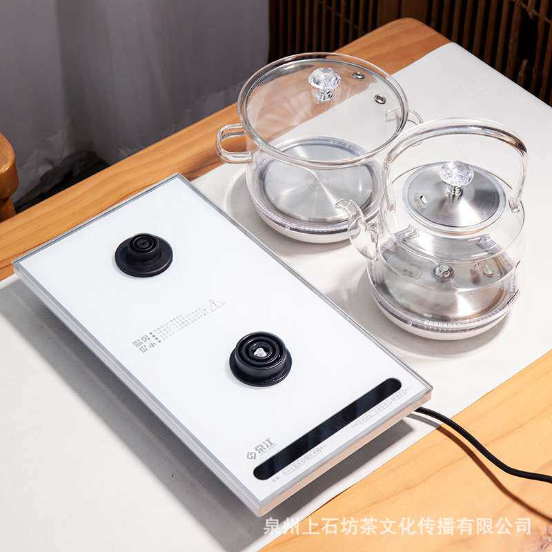 全自动底部上水电热水壶茶具玻璃烧水壶家用电茶炉套装茶台电磁炉