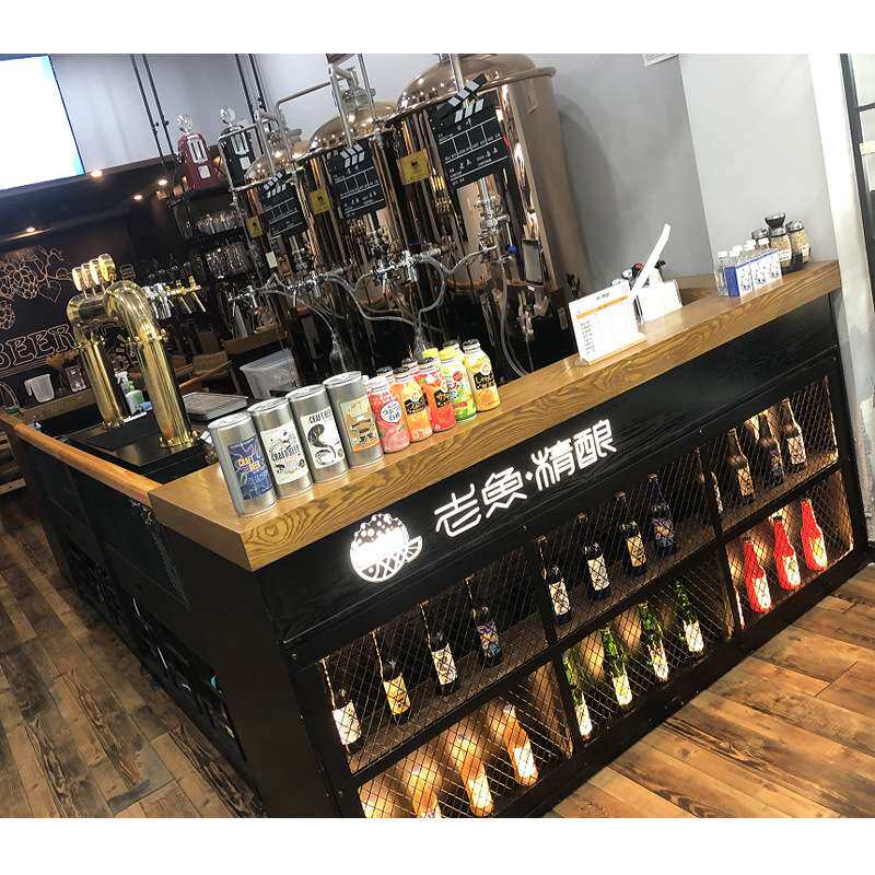 覆古工业风酒吧吧台桌收银台转角饭店餐厅火锅店烧烤店铺柜台铁艺