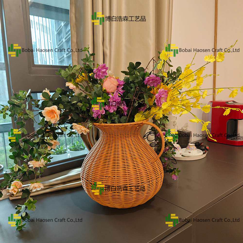 手工藤编真仿藤花瓶插花干花客厅卧室餐厅办公室酒店民宿装饰
