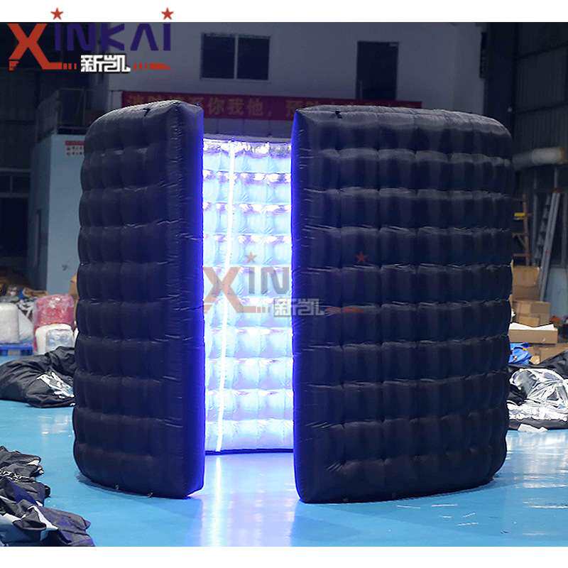 外贸热销螺旋圈充气 LED 360 照相亭外壳 户外便携式灯光拍摄背景