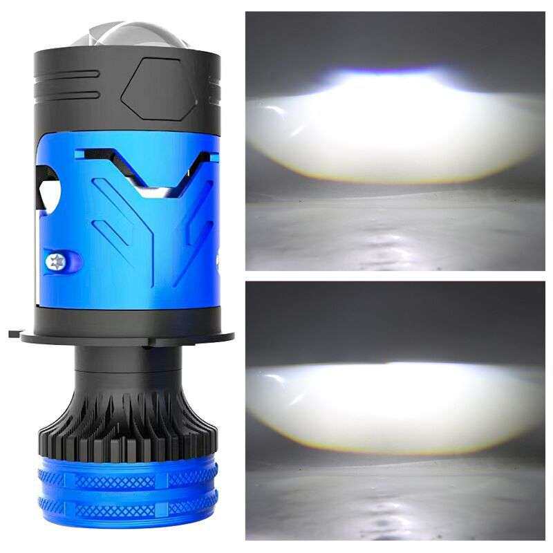 双光鱼眼H4LED透镜汽车led大灯带电机单杯单直射前大灯灯泡前照灯