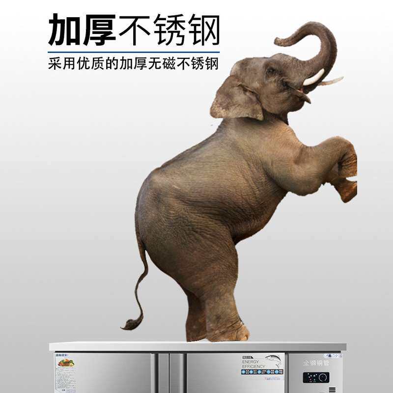 不锈钢橱柜平冷柜冷藏工作台冷冻操作台带冰箱水吧台商用冰柜