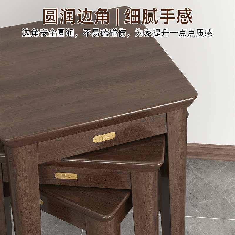 櫈子椅子家用实木高凳餐桌凳子方凳板凳圆凳可叠放长登木质梳妆凳