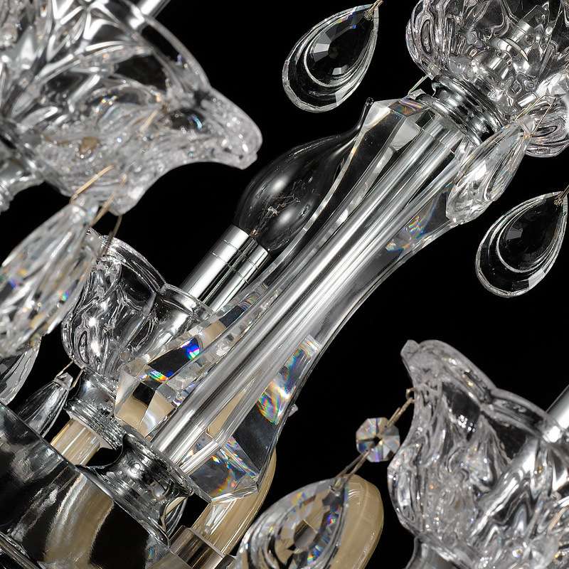 欧式蜡烛长方形吊灯奢华餐厅灯别墅简约客厅灯现代别墅水晶吊灯