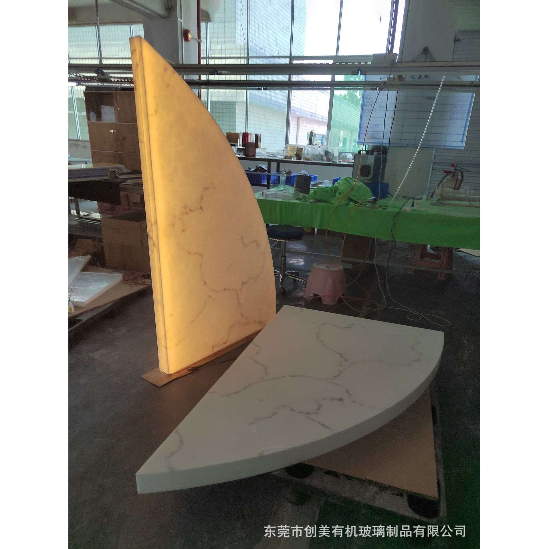 亚克力落地灯客厅卧室氛围灯拍照摆拍大理石色现代简约带灯摆件