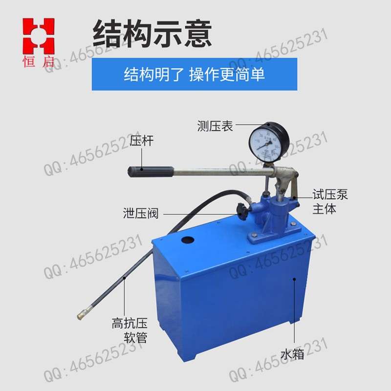 手动试压泵打压机压力泵家用ppr水管增压测压泵地暖检漏仪试压器
