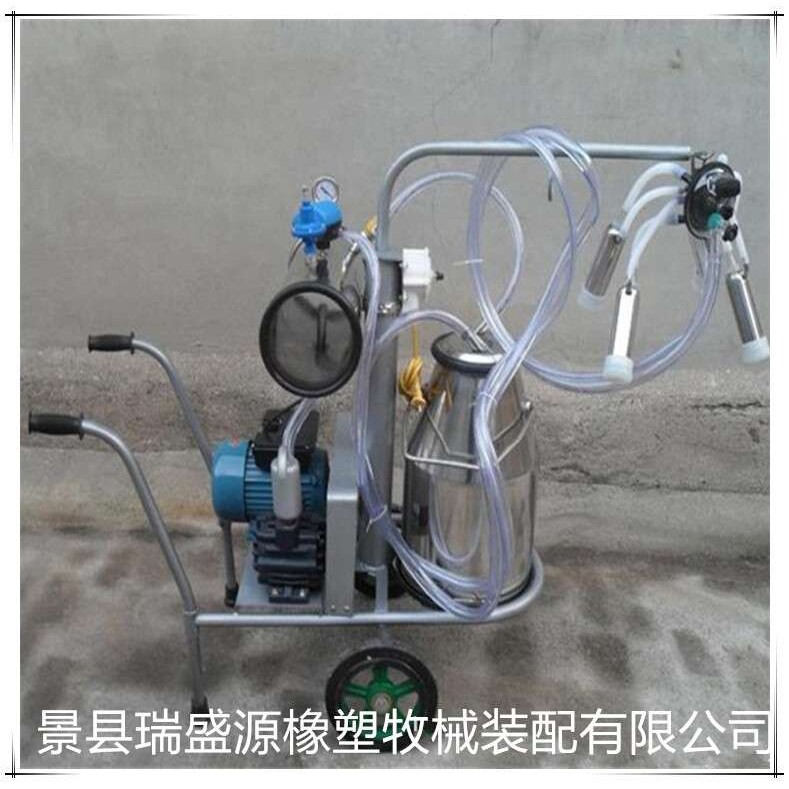 双缸羊用挤奶机 不锈钢真空移动式小型奶牛挤奶器 挤奶设备配件