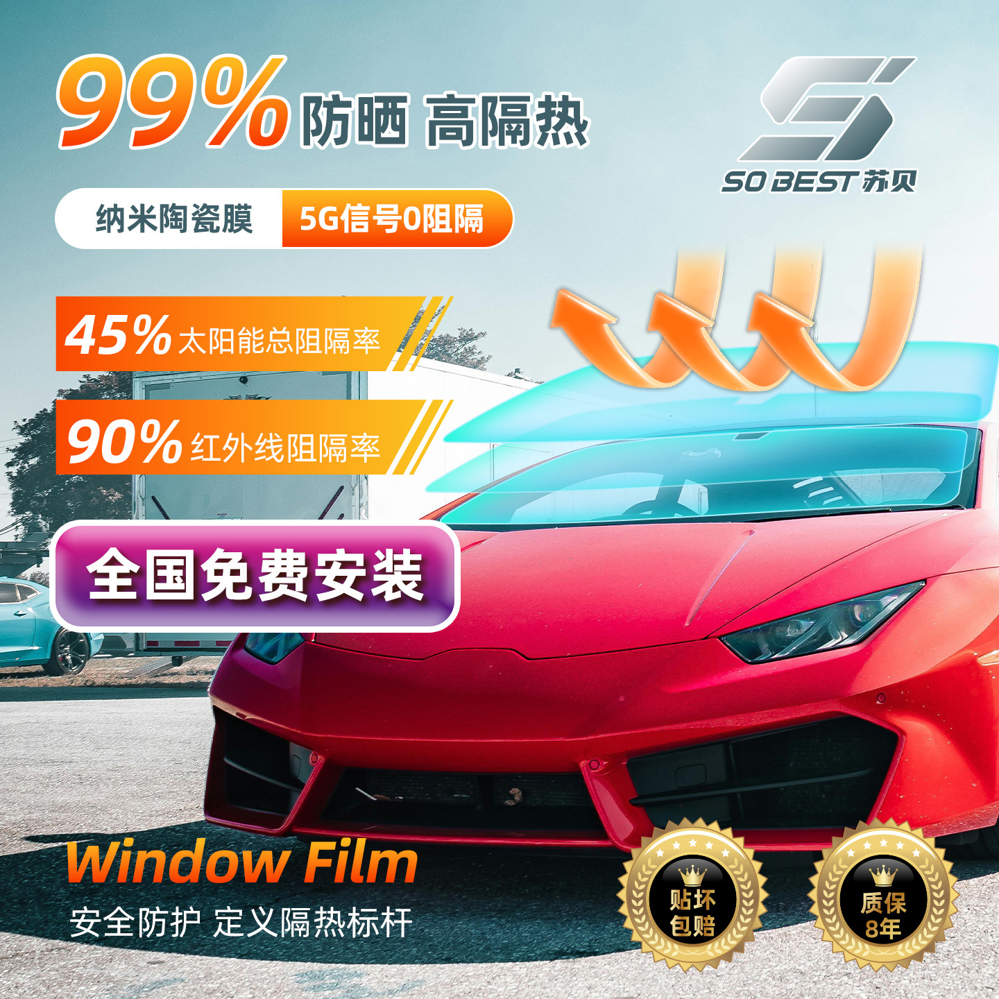 苏贝高隔热防晒隐私车膜