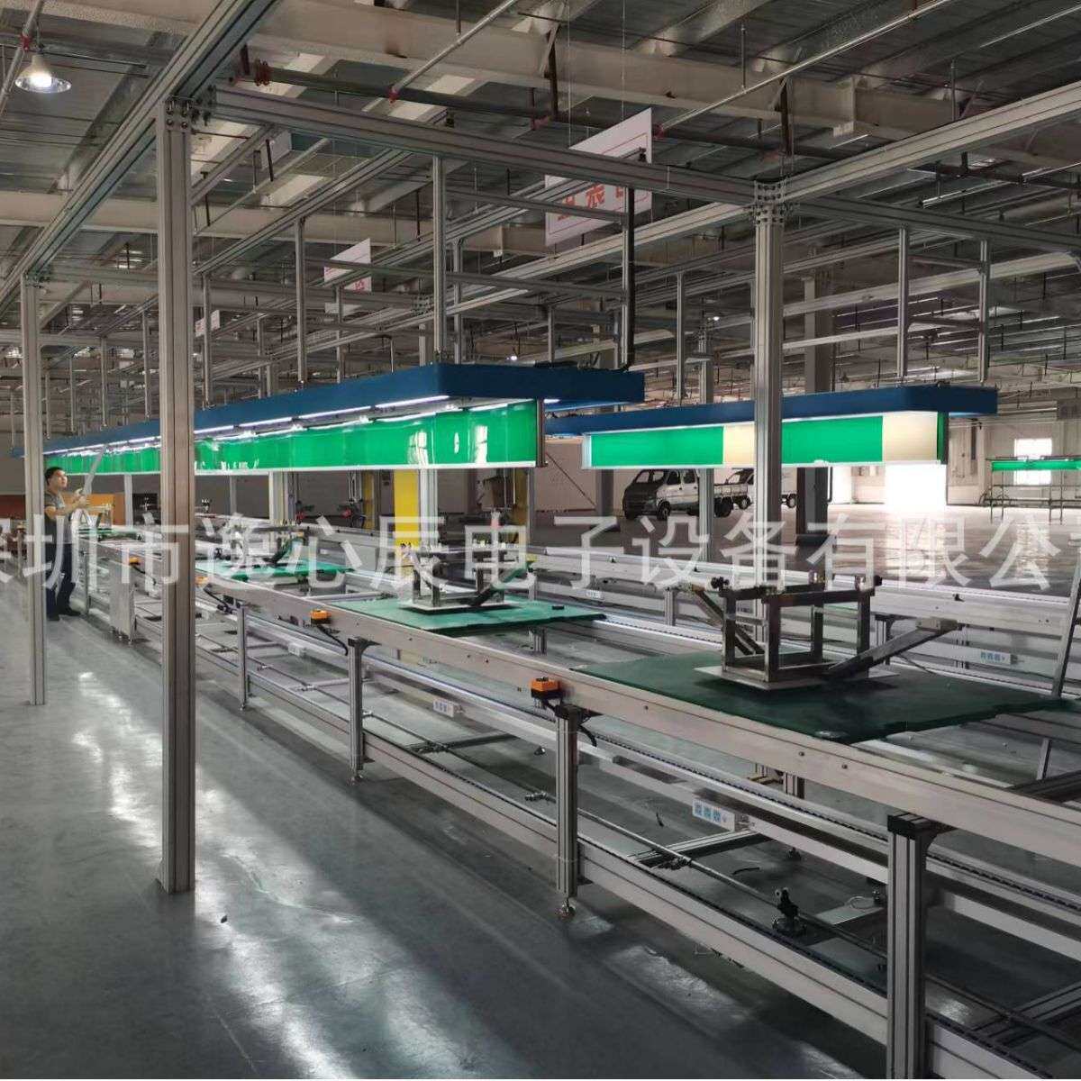 生产线3D建模电控成人滑板车组装老化来福轮工装板旋转式流水线
