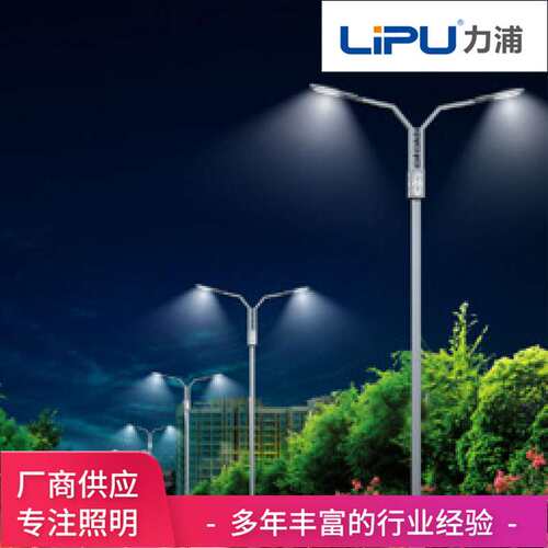 厂家定 制led路灯太阳能双臂路灯自弯臂路灯新农村太阳能led路灯