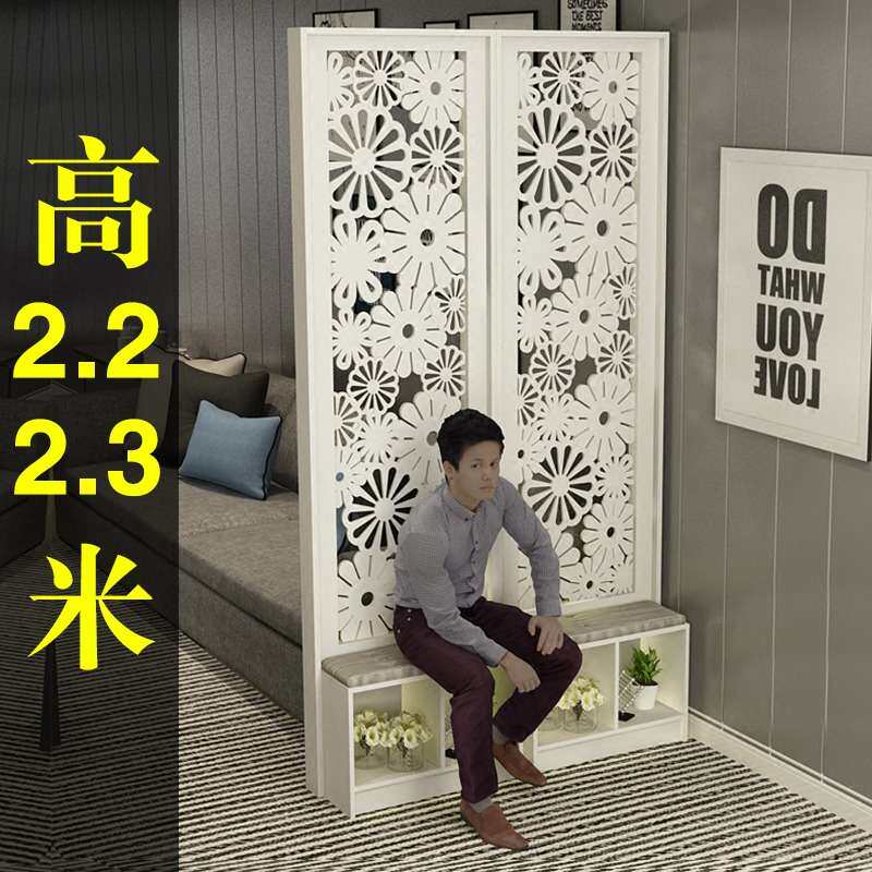 简约现代屏风隔断客厅玄关现代家用叠折屏座屏镂空雕花卧室玄关柜