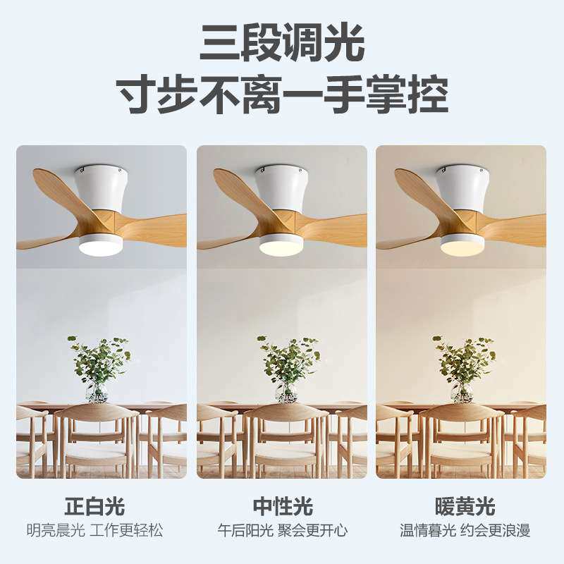 风扇灯卧室餐厅小型儿童房吊扇灯家用静音过道玄关阳台吸顶风扇灯