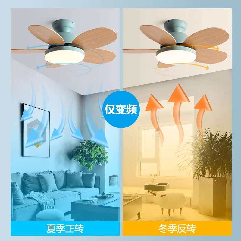 儿童房卧室吸顶风扇灯餐厅客厅家用吊扇灯现代简约带电风扇吊灯H