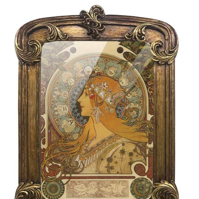 拜占庭风格头像挂画复古怀旧装饰画美式小众高端暗金色大师画A165