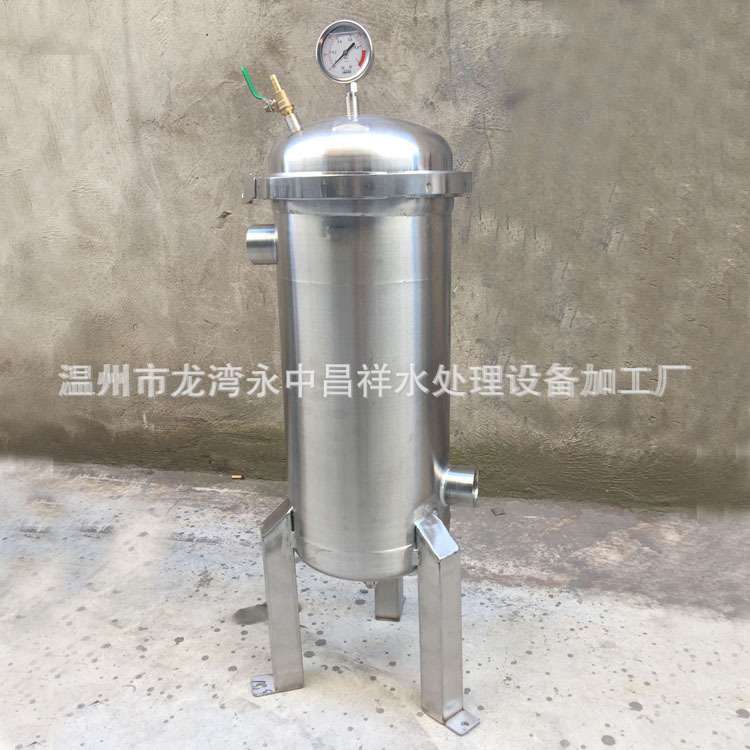 厂家直供质保2年DN40快开抱箍式井水地下水不锈钢1号机袋式过滤器
