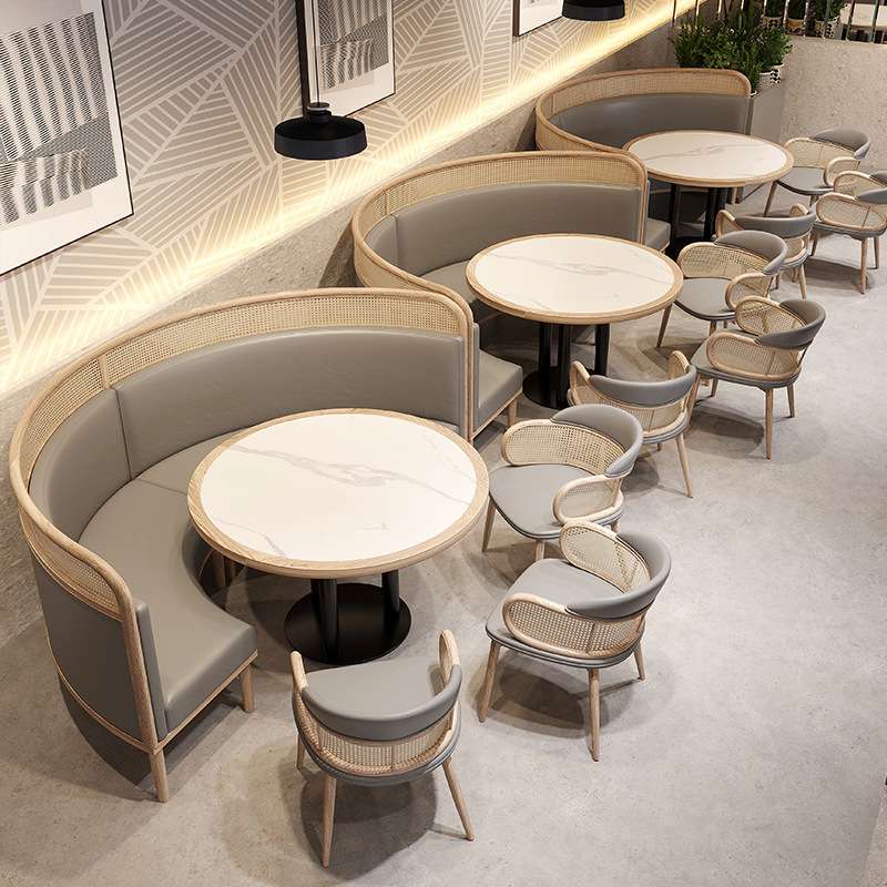 东南亚饭店餐厅桌椅编藤火锅店茶餐饮连锁主题酒店西餐厅桌椅组合